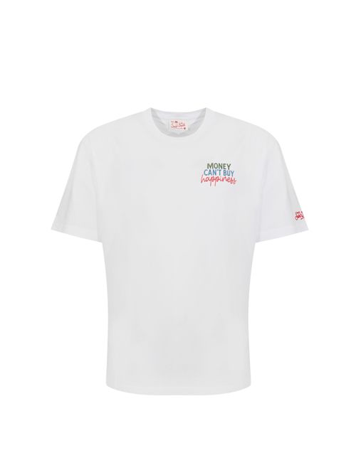 T-shirt Delmar in cotone con stampa Money can't buy happiness Mc2 Saint Barth | DLR000101525L